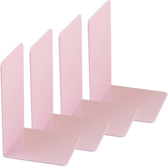 Insiders Acryl Buchstützen im 4er Set in L-Form, Farbe: Rosa, B/T/H: 18,0 x 12,0 x 4,0 cm - Bild 1