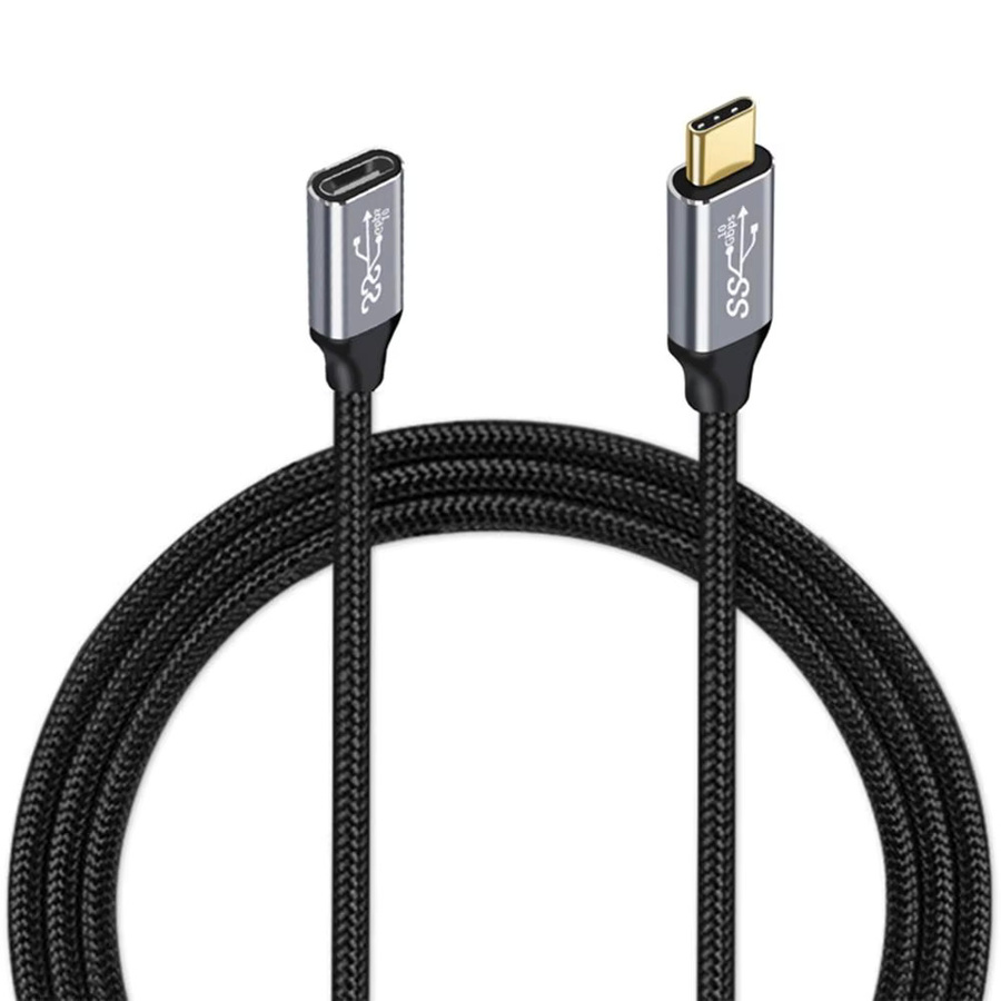 MIIQNUS USB-C Verlängerungskabel mit 100W PD Schnellladefunktion, USB 3.1 Gen 2 Datenleitung mit 10 Gbit/s und 4K @ 60Hz Videoübertragung, Schwarz - Bild 2
