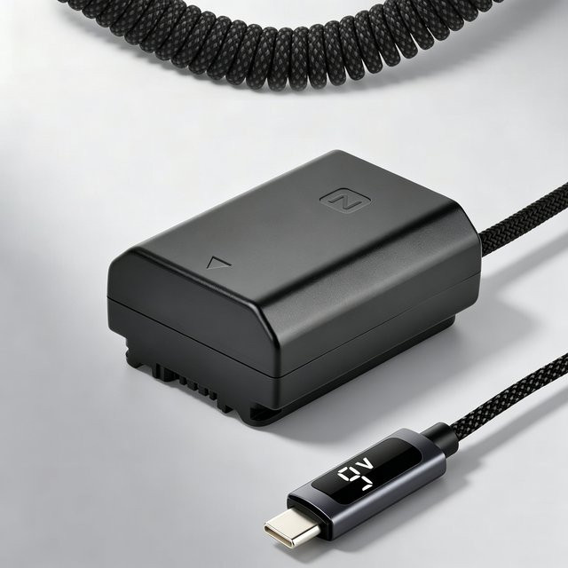 Batmax NP-FZ100 Dummy-Akku mit USB-C PD 9V Anschluss für Sony FX3 FX30 A7III A7IV A7C A7CII A7CR A7RIII A7RIV A7RV A7SIII A6600 in Schwarz - Bild 1