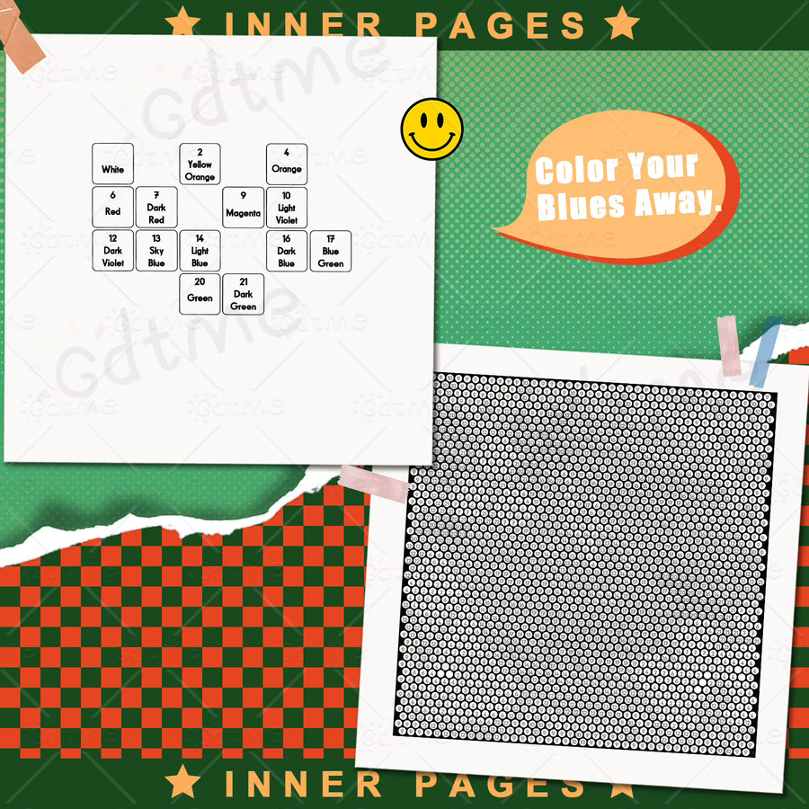 Zahlen-Puzzle Malbuch für Erwachsene und Jugendliche in Weiß und Multicolour zum Stressabbau und DIY-Malen - Bild 3