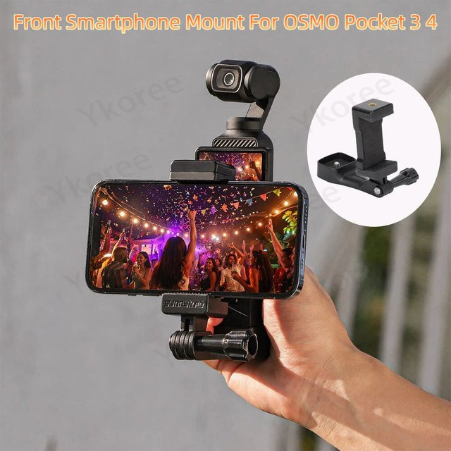 DJI Vorderer Telefonhalter-Clip und Handheld-Aufnahme-Erweiterungsadapter für Osmo Pocket 3 und Pocket 4 in Schwarz - Bild 1