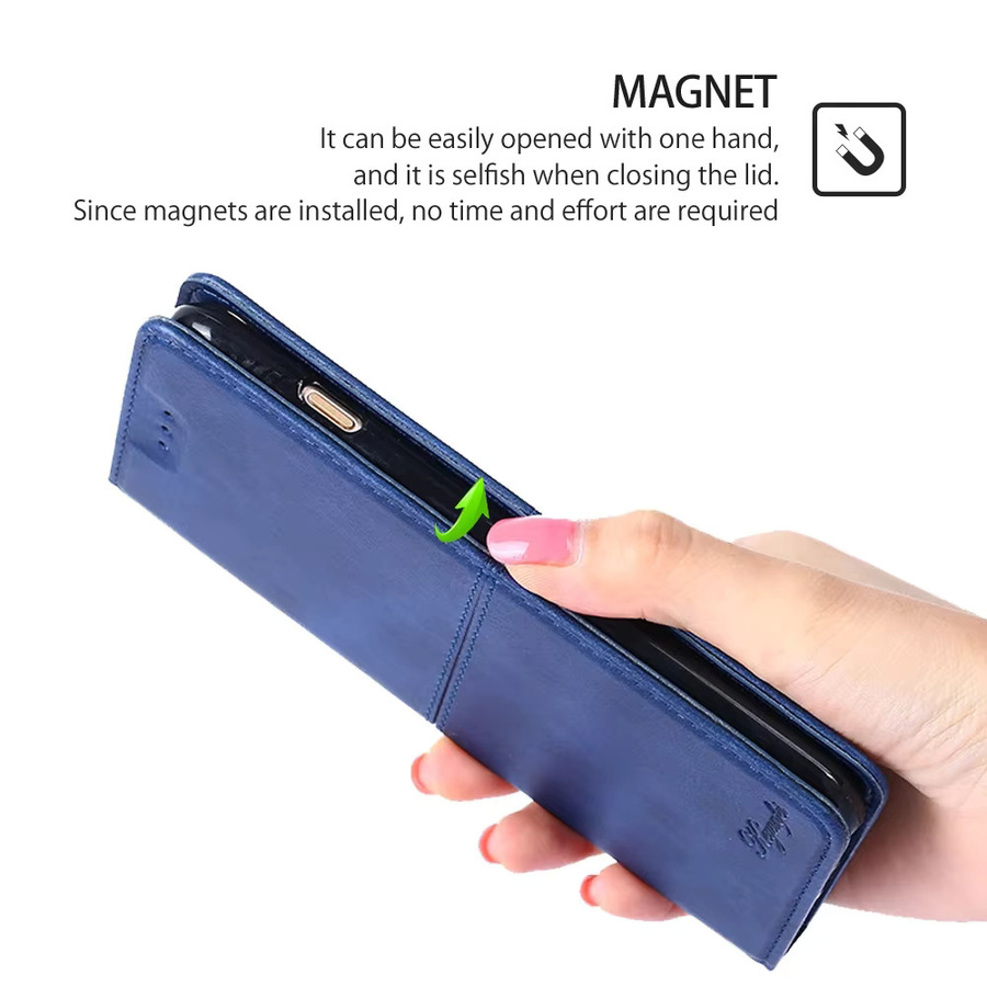 Magnetische Lederhülle für Xiaomi Redmi Note 12 13 11 10 Pro Plus Max Lite Speed Turbo 12R 11A 13C in Schwarz und Blau - Bild 4