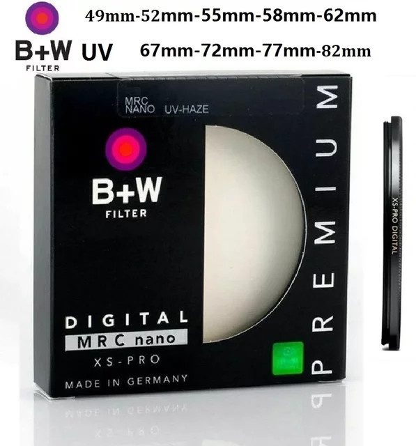 B+W UV XS PRO MRC Nano HAZE Schutzfilter für Nikon Sony Canon Kamera in Schwarz - Bild 1