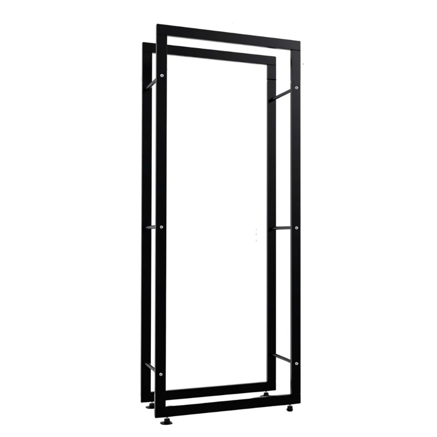 DELUKE Kaminholzregal aus Metall in Schwarz, modernes Brennholzregal für den Innenbereich, B/T/H: 60 x 25 x 150 cm - Bild 2