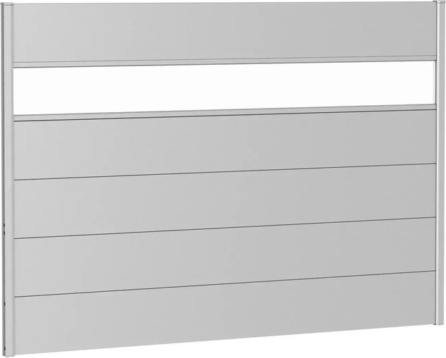 Biohort Wandpaneel Sichtschutz aus feuerverzinktem Stahlblech mit Acrylglas in Silber-Metallic, Breite: 135 cm, Höhe: 200 cm - Bild 1