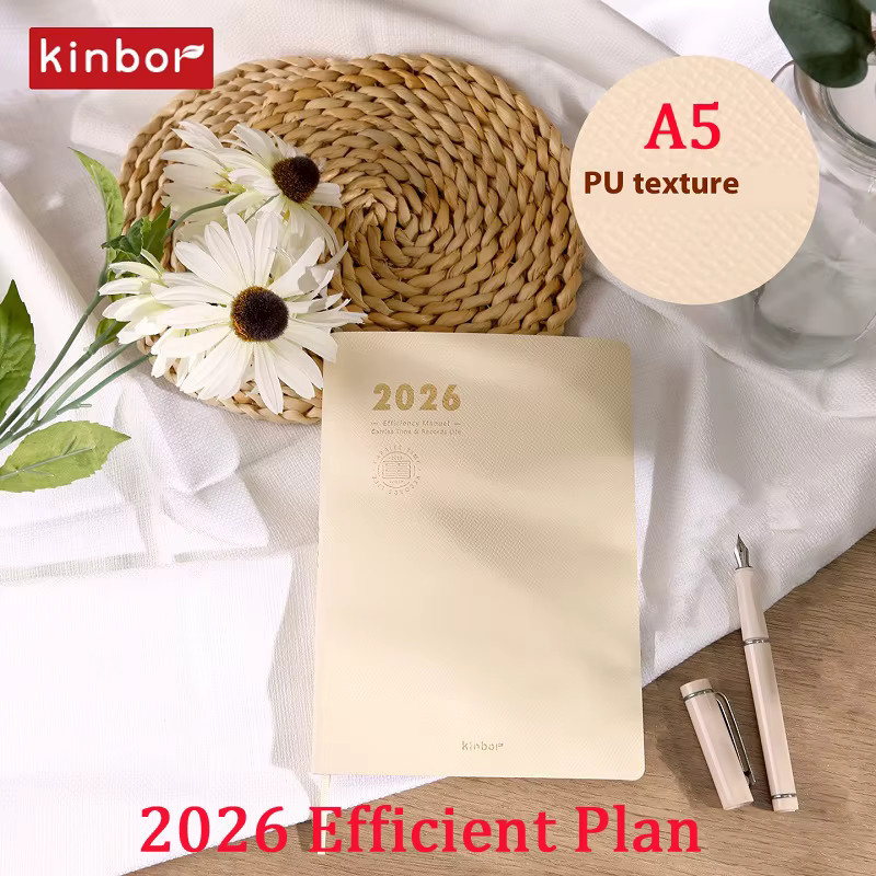 KINBOR 2026 A5-Planer aus PU-Leder mit Daily-Layout für effiziente Zeitplanung und Zielverfolgung - Bild 2