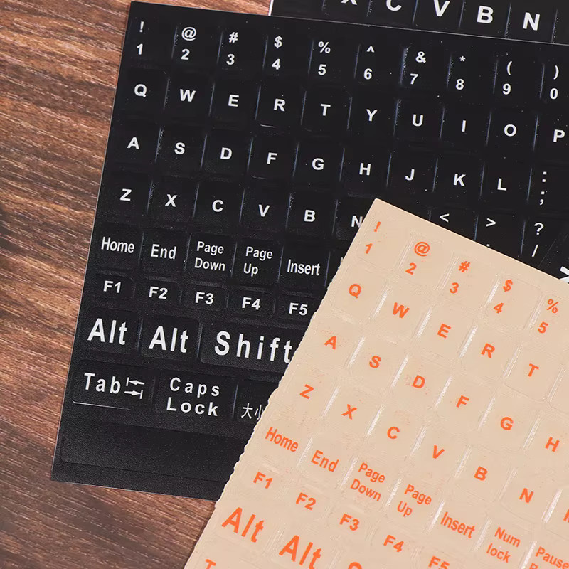 Wasserdichte Tastatur-Aufkleber mit englischem Alphabet und 120 Tasten in Schwarz - Bild 4