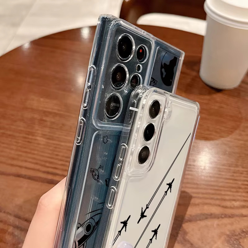 Transparente Samsung Handyhülle mit Cartoon-Muster für verschiedene Galaxy Modelle - Bild 3