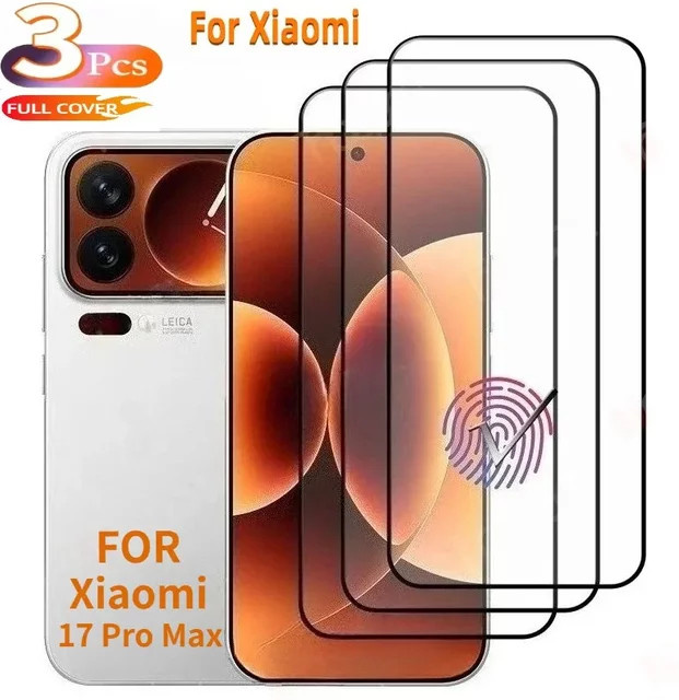 3er-Set Displayschutzfolien aus gehärtetem Glas für Xiaomi 17 Pro Max, 15, 14T, 13T Pro und 12T, transparent - Bild 1