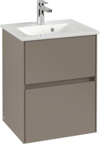 V&B Waschtischunterschrank Collaro in Grau mit Waschtisch und LED-Beleuchtung, B/T/H: 47,2 x 61 x 40,4 cm - Bild 1