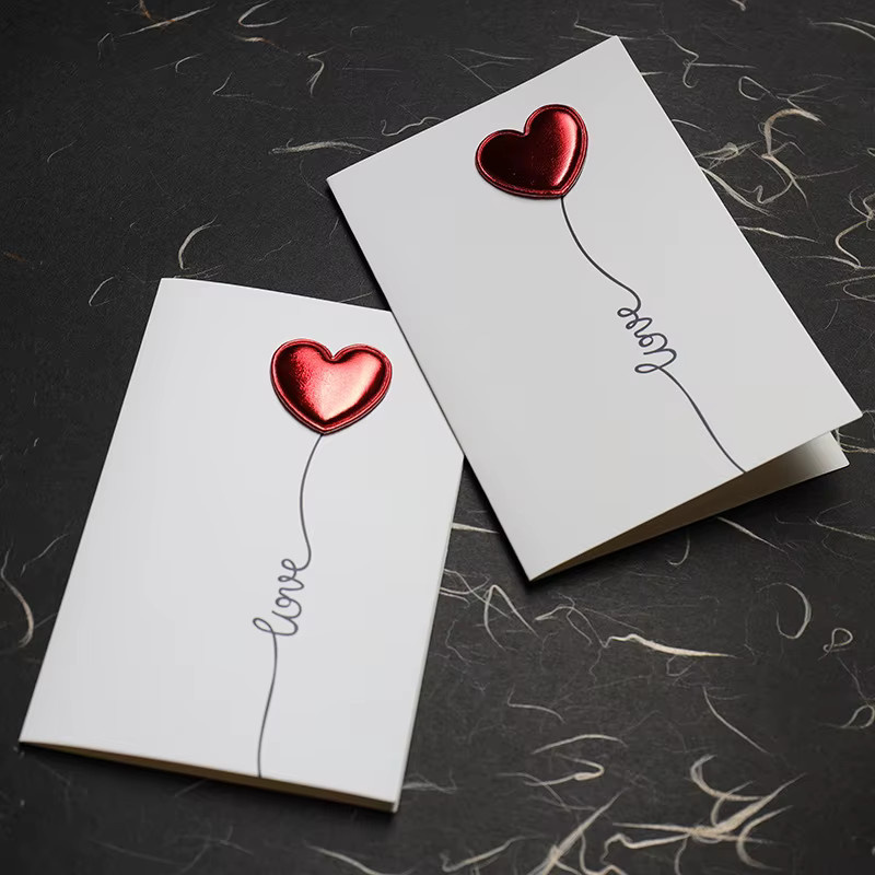 Weiße Liebespostkarte aus Papier für Valentinstag, Hochzeitseinladungen und Jahrestage - Bild 3