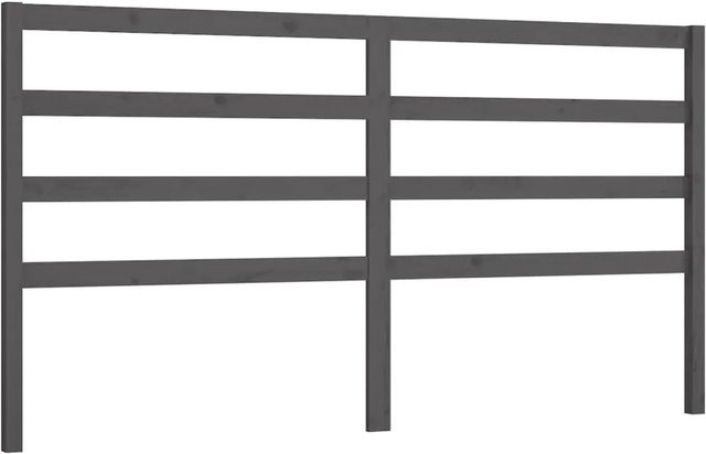 vidaXL Kopfteil aus Kiefer-Massivholz in Grau, rustikales Design, Breite: 206 cm, Tiefe: 4 cm, Höhe: 100 cm - Bild 1