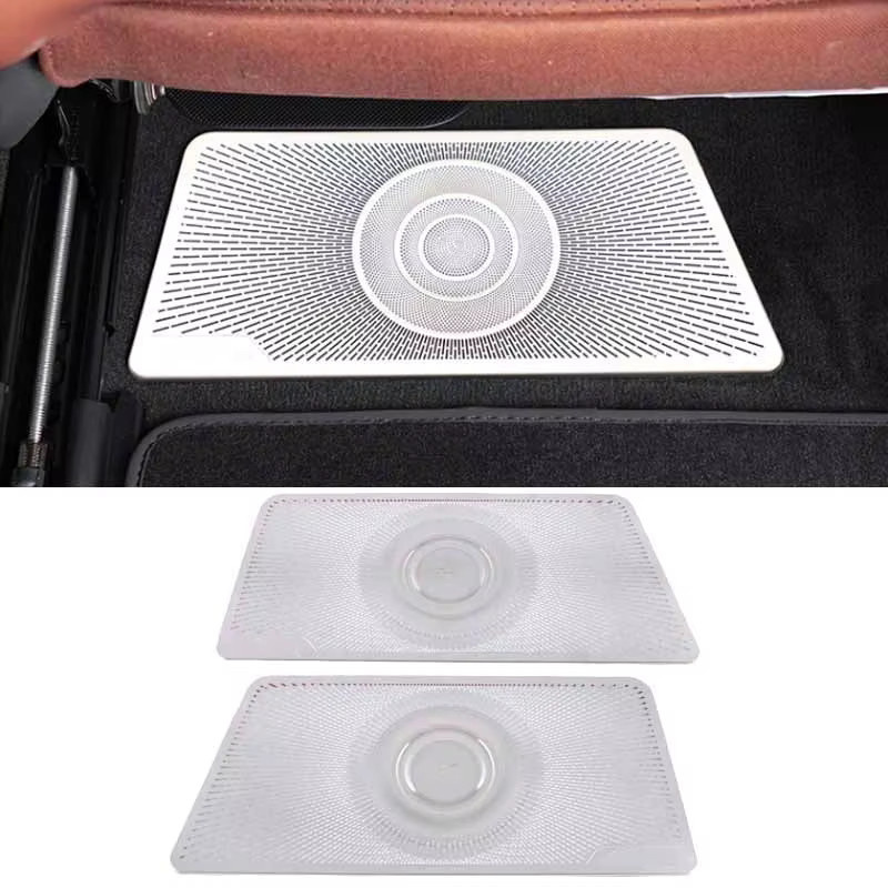 FTMTACC Edelstahl Lautsprecher Verkleidung Aufkleber für Mercedes Benz Klasse W223 in Silber - Bild 3