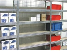 Regalwerk Gitterseitenwand BERT verzinkt in Silber, B: 2480 mm, H: 701 mm für Regal 2500 x 800 mm - Bild 1