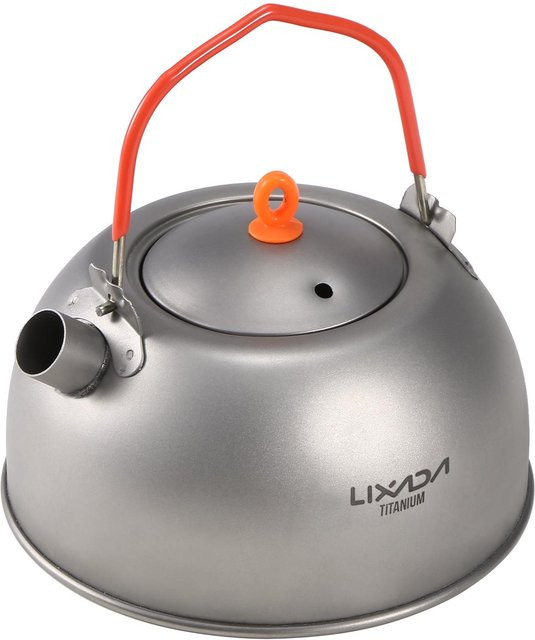 Lixada Titan-Teekessel für Outdoor-Camping und Wandern, Grau, 600 ml - Bild 1