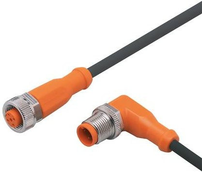 ifm electronic EVC351 Verbindungsleitung mit 5 Polzahl, gewinkelt und gerade, orange, 10 m - Bild 1