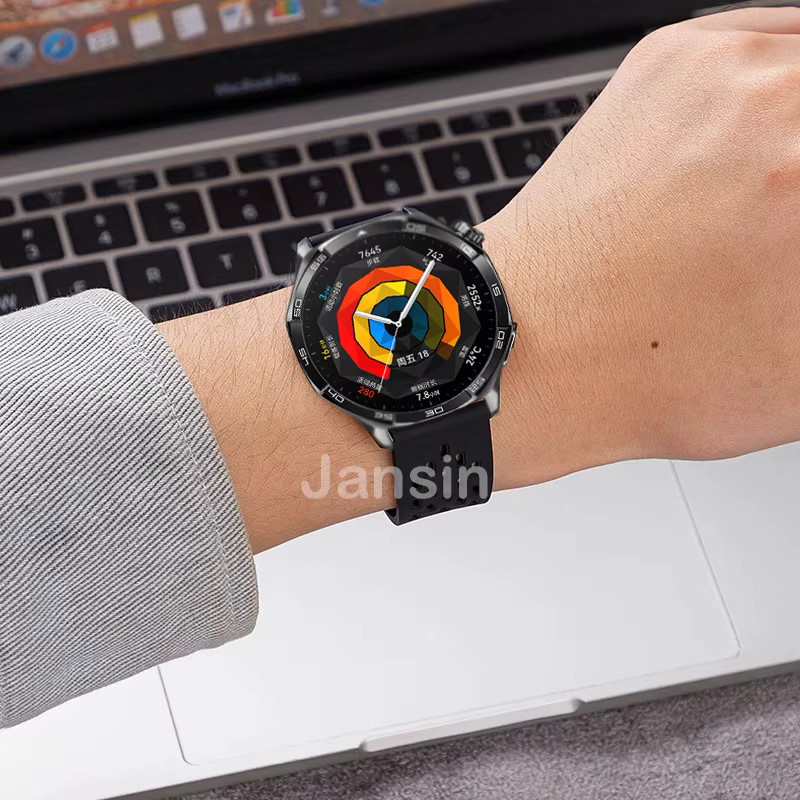 jansin Uhrenarmband Silikon, Schwarz, 22mm - Bild 2