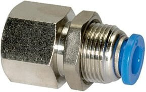 Riegler Schott-Steckverschraubung Blaue Serie aus Kunststoff, Farbe Silber, M16x1,0, Rc 1/4 i. - Bild 1