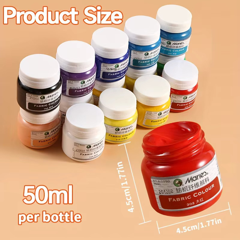 Marie's Stofffarbe Permanente Textilfarbe für Kleidung und DIY, 50 ml, Gelb und Mehrfarbig - Bild 2