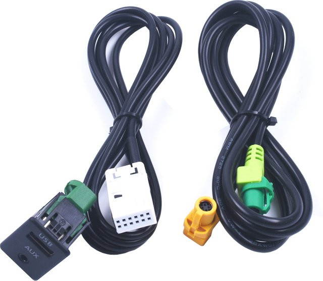 Auto-Partner USB und Aux In Adapter Kit für BMW 3er 5er X5 X6 Z4 Serie in Schwarz - Bild 1