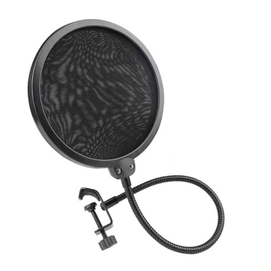 VIKEFON Metall Pop-Filter Universal Mikrofon-Windschutz in Schwarz für Studio-Aufnahmen und Kondensatormikrofone - Bild 3