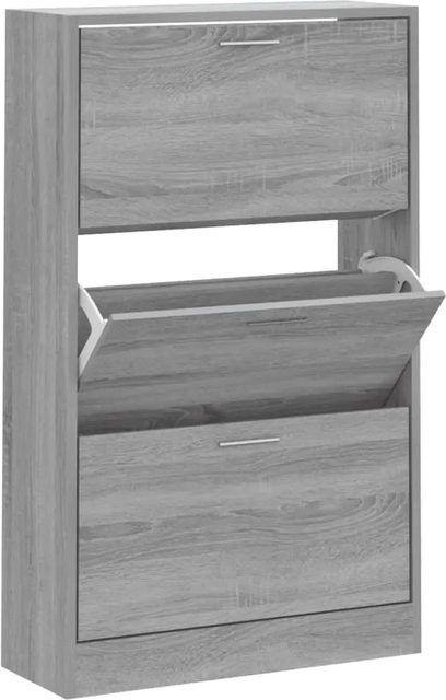 vidaXL Schuhschrank Grau Sonoma aus Holzwerkstoff mit Kippfächern, B/T/H: 63 x 24 x 103 cm - Bild 1