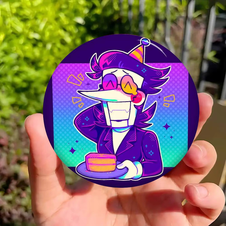 Deltarune Spamton Soft Button Pin, runder Metall-Anstecker, Kinder - Bild 5