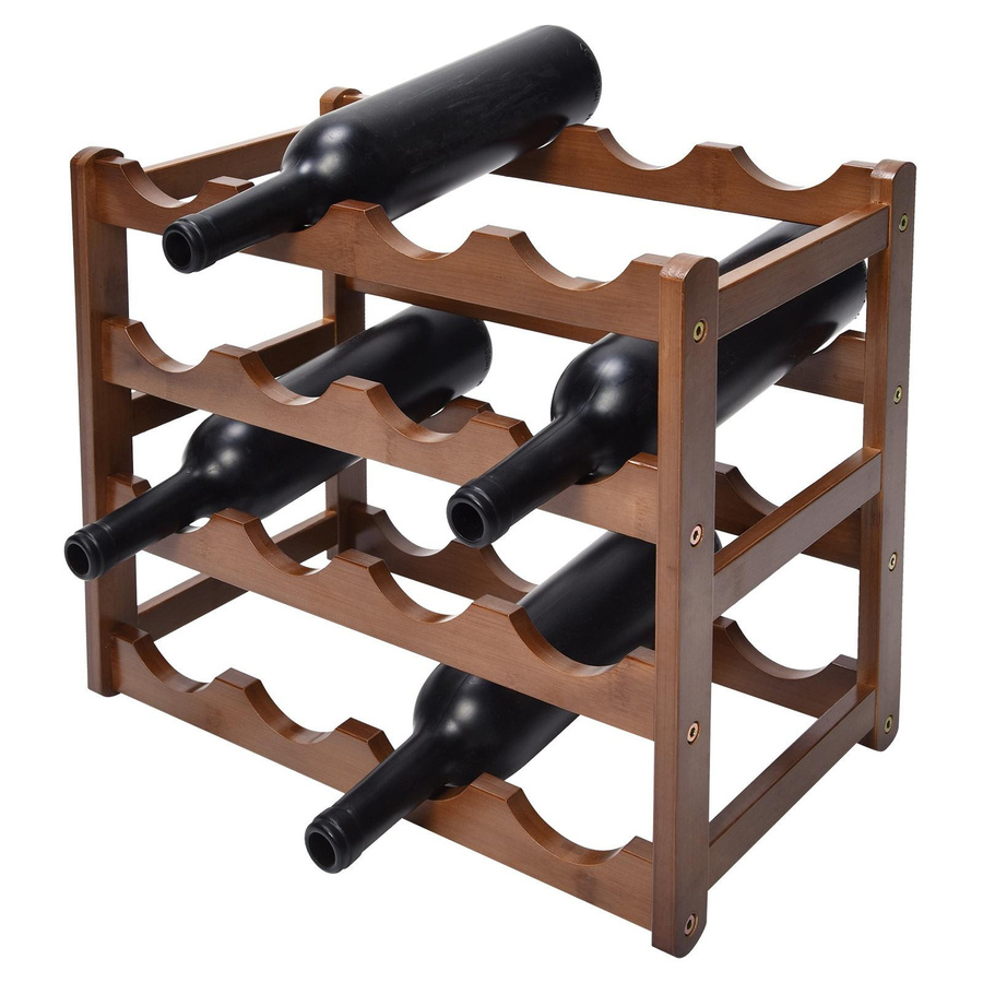 Aimo 4-stöckiges Weinregal aus Bambus in Weiß für Küche und Zuhause - Bild 2