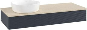 V&B Antao Waschtischunterschrank mit Frontstruktur und Beleuchtung, Blau lackiert, B: 120 cm, H: 19 cm, T: 50 cm - Bild 1