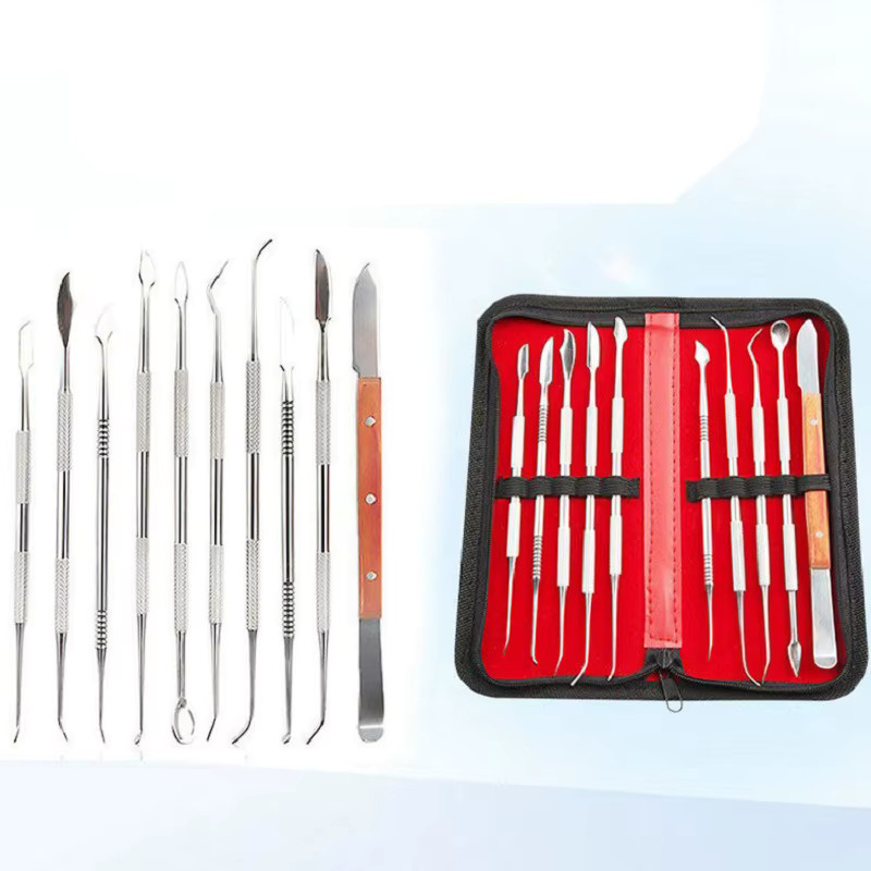 10-teiliges Wachsschnitzwerkzeug-Set aus Edelstahl in Silber für Schmuckherstellung und Ringguss inklusive Koffer - Bild 3
