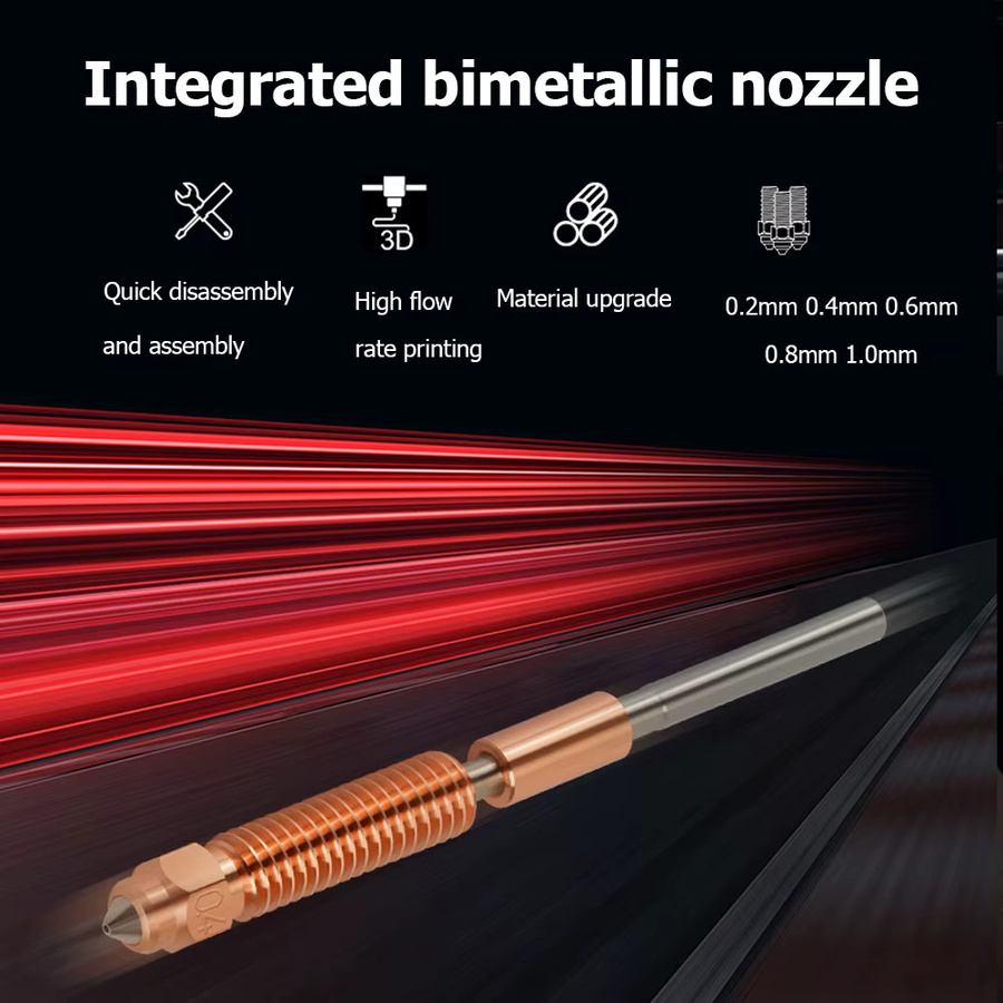 Creality All-in-One Kupfer-Titan High-Flow Schnellwechsel-Düsen für K1 Max, K1C und Ender-3 V3 - Bild 2