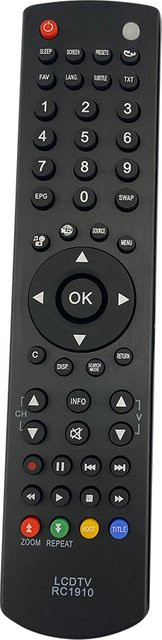Toshiba RC1910 Ersatzfernbedienung für Smart-TV, Schwarz - Bild 1