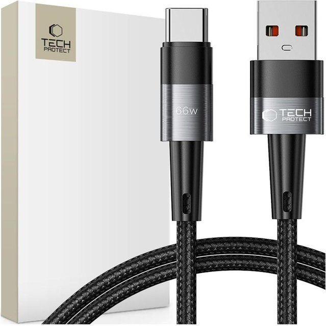 Tech-Protect Ultraboost USB-C Kabel 66W/6A Grau, Länge: 100 cm - Bild 1