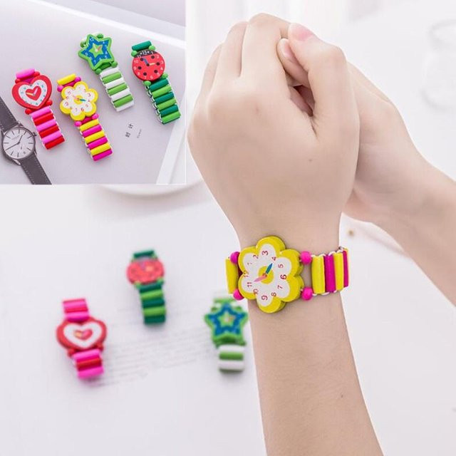Lansoon Electronics Cartoon Tier Holzuhr Armbänder Armreif Spielzeug - Bild 1