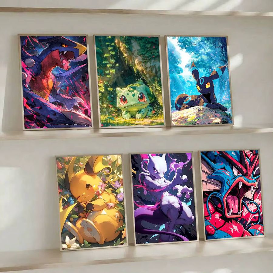 Bandai Pokemon Anime Wandkunst Poster als wasserfester Leinwanddruck in Multicolour - Bild 4