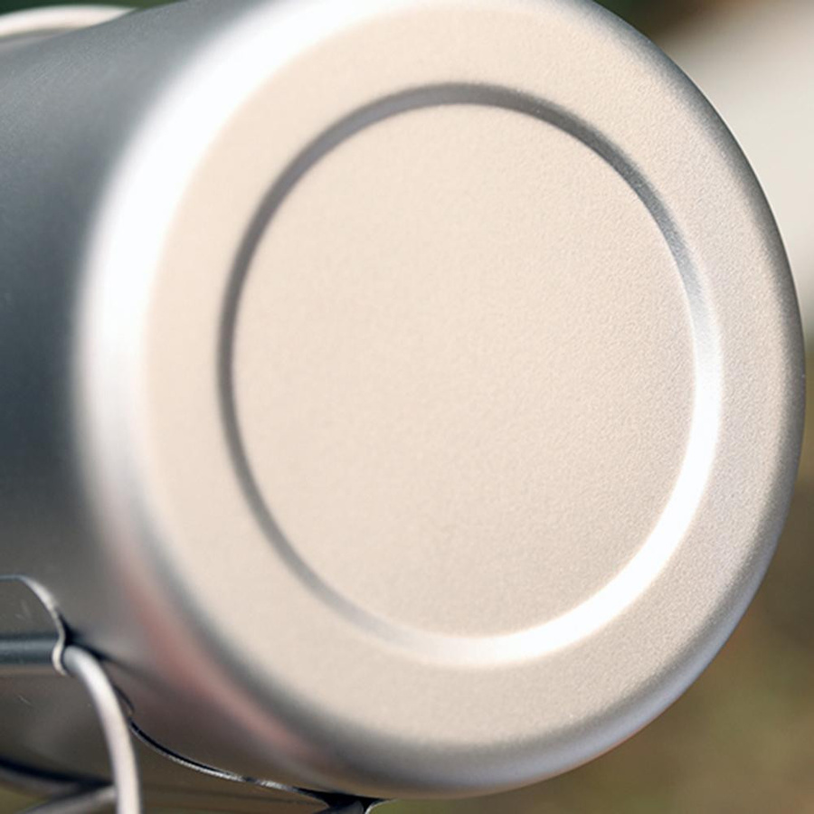 TOMSHOO Ultraleichter Titanbecher Set für den Außenbereich, 2-teilig, Silber, 350 ml und 750 ml mit faltbarem Griff - Bild 5