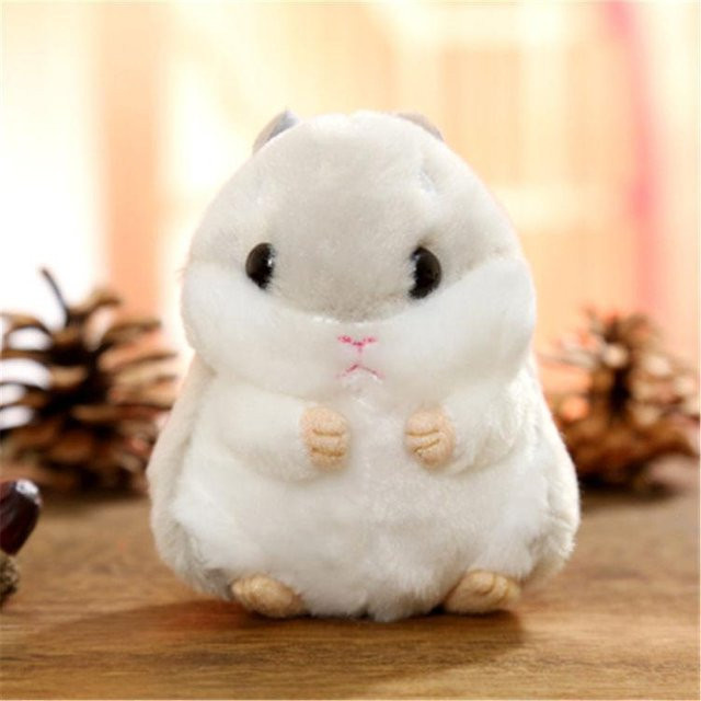 Süße Hamsterpuppe Plüschtier, Cartoon Schlüsselanhänger, 10cm, beige - Bild 1
