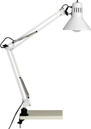 Brilliant Hobby 10802/05 Klemmleuchte LED E27 40W Weiß mit verstellbarem Metallarm für Home Office und zum Lesen