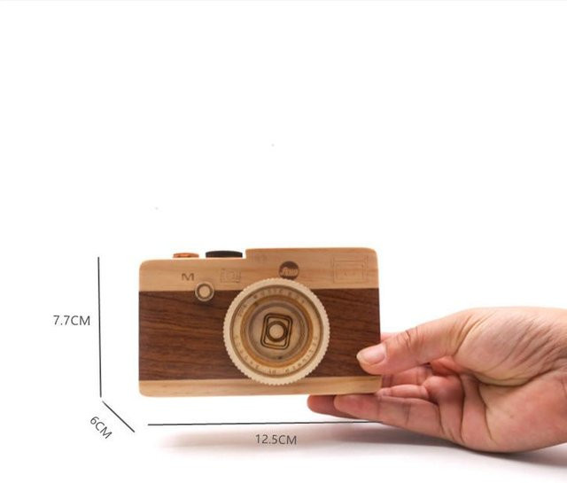 Yiran Furniture Retro Kamera aus Holz Spieluhr - Bild 1