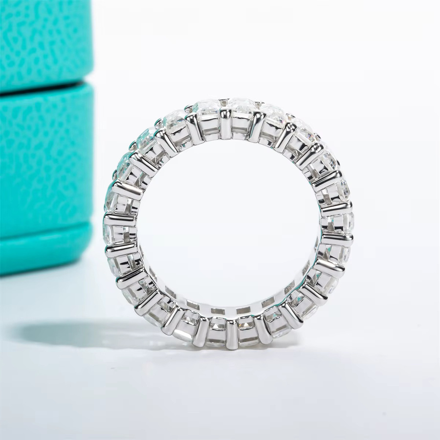 AnuJewel Ewigkeitsring Silber, Smaragd, Moissanit - Bild 3