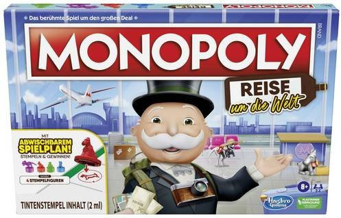 Hasbro Monopoly Reise um die Welt Brettspiel für Kinder ab 8 Jahren