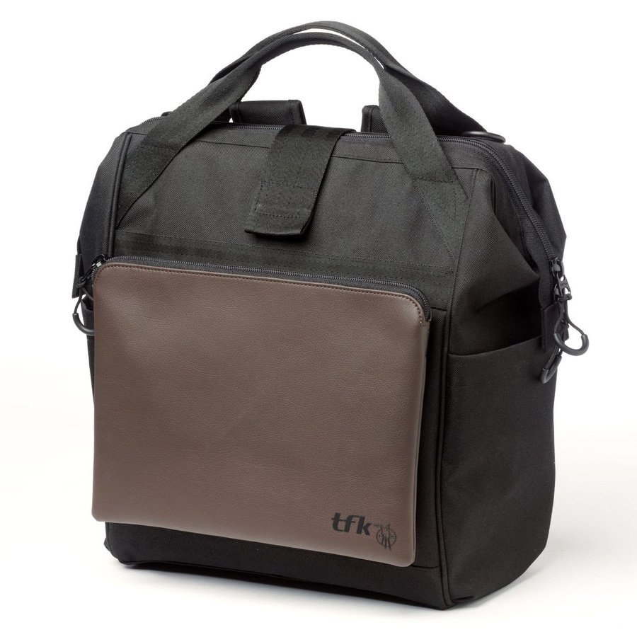 TFK Wickelrucksack aus Premium Leder in Braun mit Wickelauflage und Flaschenhalter - Bild 1