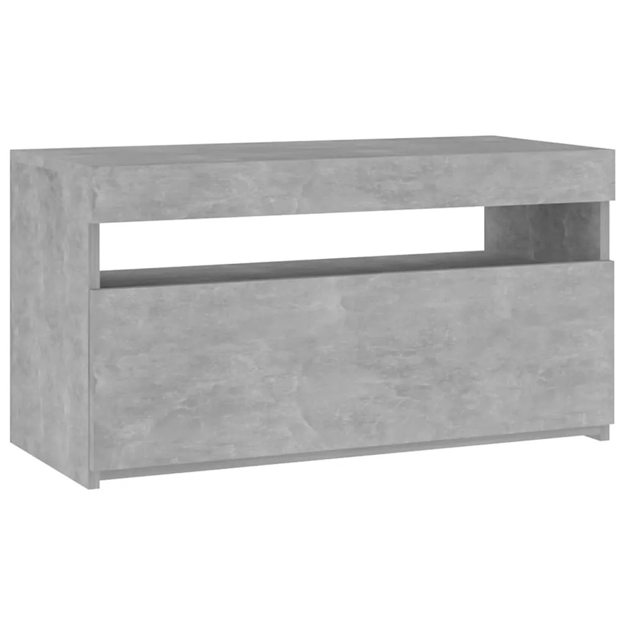 vidaXL TV-Schrank mit LED-Leuchten in Betongrau, modern, B/T/H: 75 x 35 x 40 cm - Bild 2