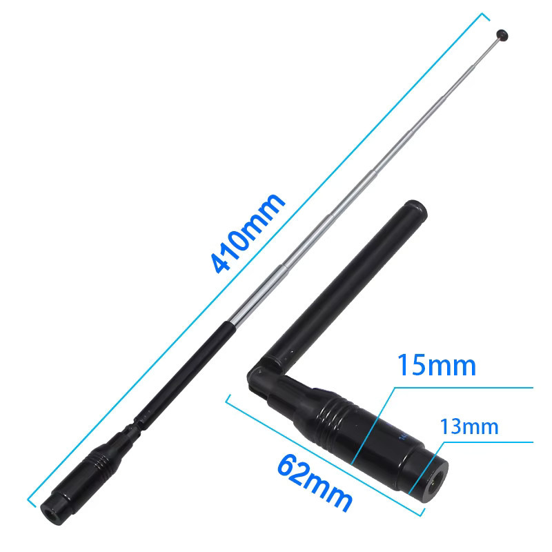 GIZONT LoRaWAN 433MHz Teleskop-Klappantenne mit SMA-J Stecker in Schwarz - Bild 2
