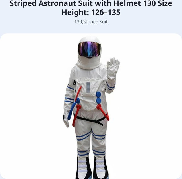 Binchi Outdoor Product Astronauten Kostüm, Raumanzug, Grau, Weiß - Bild 1