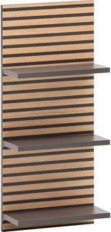 Schildmeyer Regal Katta in Anthrazit, Wandregal mit Akustikpaneel-Optik, B/H/T: 30,3 x 70,2 x 17,5 cm - Bild 1