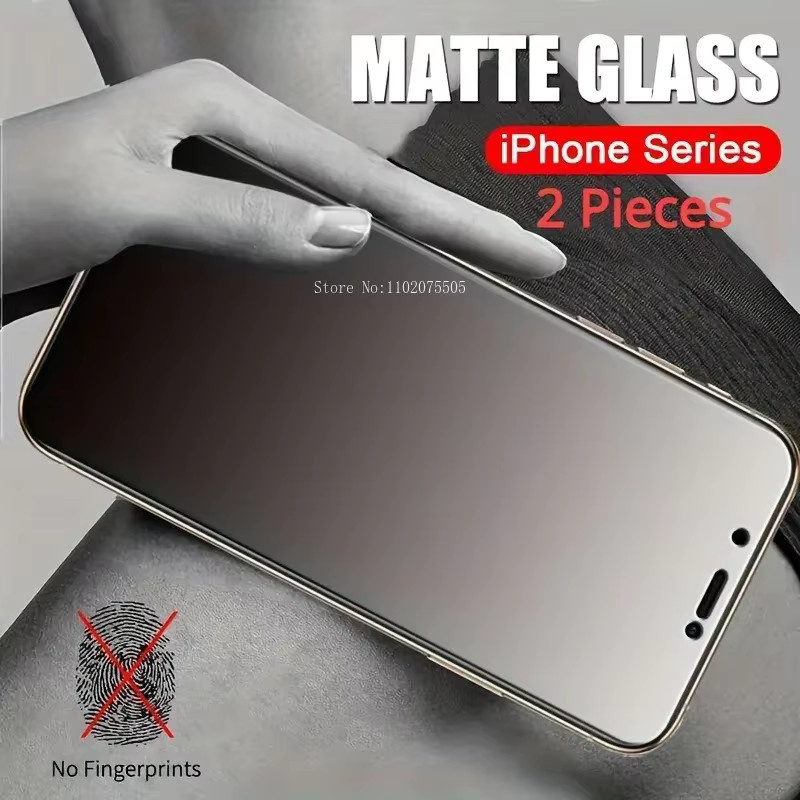 2er-Set Matte Displayschutzfolie aus gehärtetem Glas für iPhone 11 bis iPhone 16 Pro Max, Transparent - Bild 4
