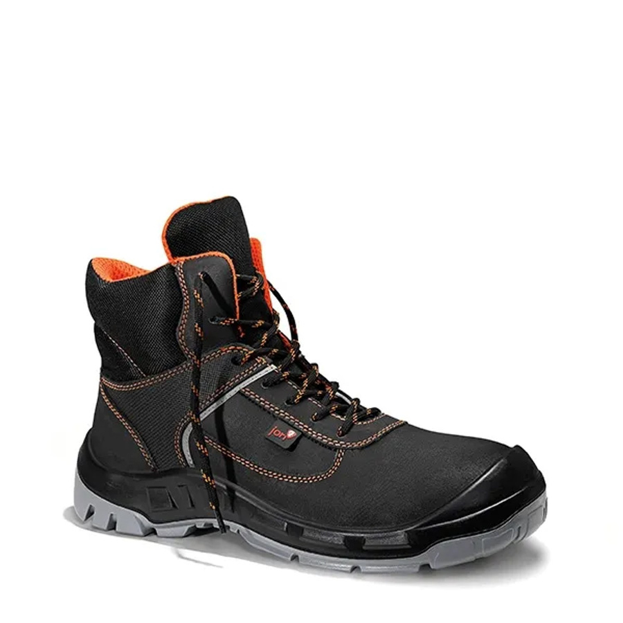 Jori Sicherheitsschnürstiefel JoColour S3 in Orange/Schwarz aus Leder Gr. 45 - Bild 2