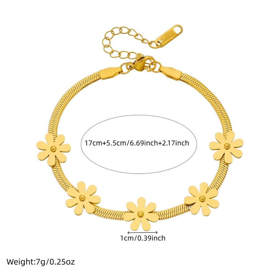 xiyanike Blumenarmband, Edelstahl, Gold, Damen - Bild 2