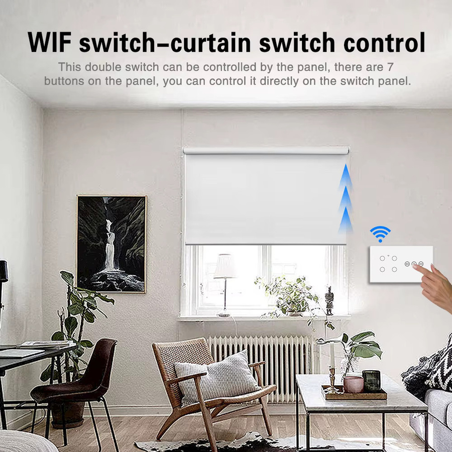 UBARO EU Typ Smart Lichtschalter mit Blindtaster aus Glas in Weiß für Tuya und Amazon Alexa Smart Home System - Bild 2